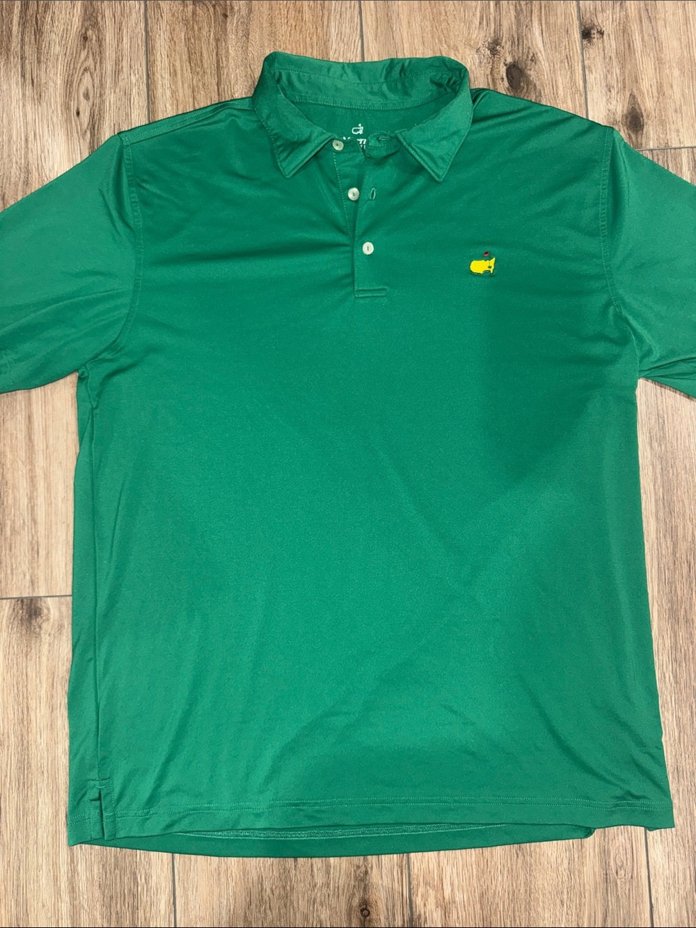 Masters Tech Short Sleeve Golf Polo Shirt Men Sz Lrg Green